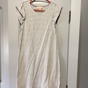 Striped Gray and White Dress